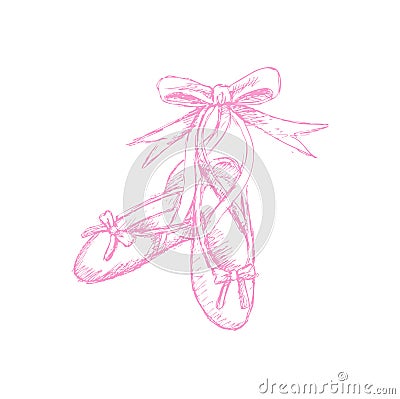 Ballet shoes sketch Cartoon Illustration