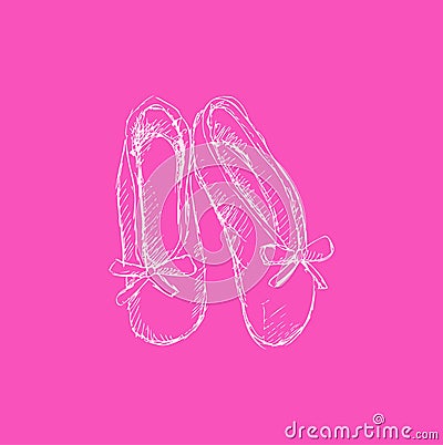 Ballet shoes sketch Vector Illustration