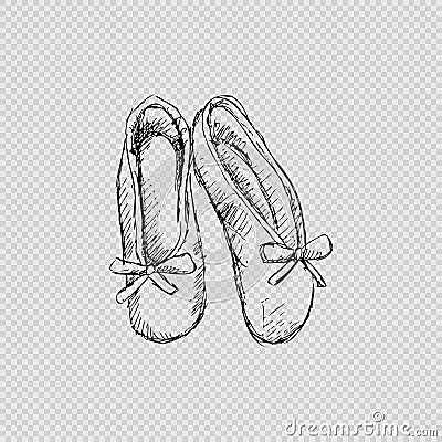 Ballet shoes sketch Cartoon Illustration