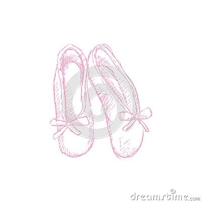 Ballet shoes sketch Cartoon Illustration