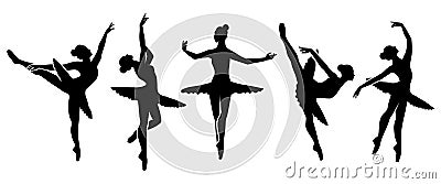 Ballet silhouette ballerina Vector Illustration