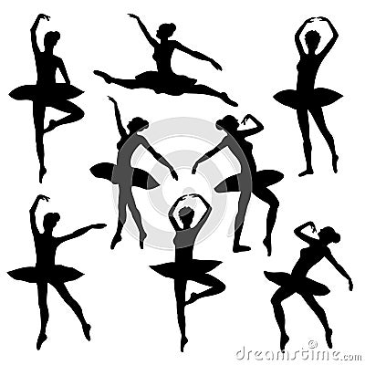 Ballet silhouette ballerina Vector Illustration