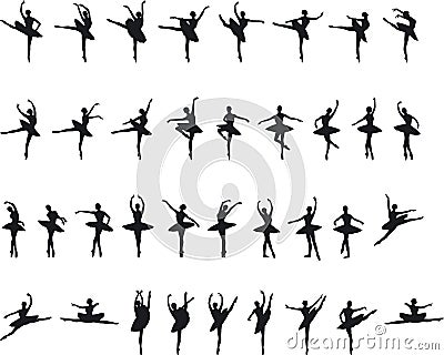 Ballet Silouettes Vector Illustration