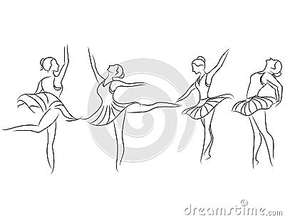 Ballet on white background Vector Illustration