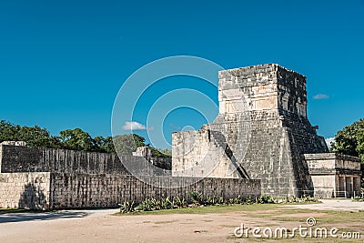 The ballgame court at Chichen Itza, Mexico Stock Photo