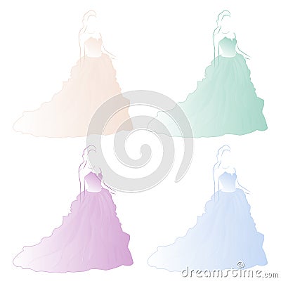 Ballgown dress Vector Illustration