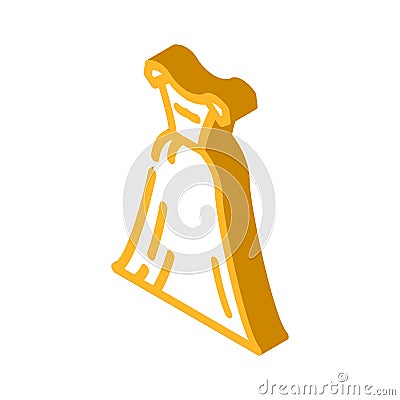 ballgown wedding dress isometric icon vector illustration Vector Illustration