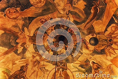 The Ballin Ceiling Mural at Griffith Observatory - Los Angeles, Stock Photo