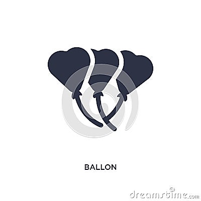 ballon icon on white background. Simple element illustration from love & wedding concept Vector Illustration