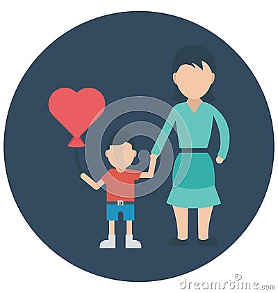 Balloon, Affectionate mother That can be easily edited in any size or modified. Vector Illustration