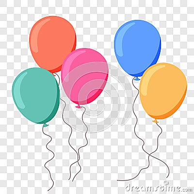 Balloon ballon vector flat cartoon birthday party Vector Illustration