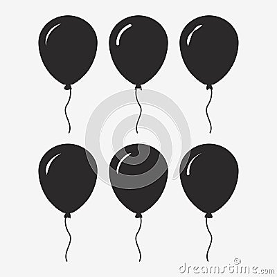 Balloon black icon Vector Illustration