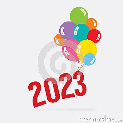 2023 With Balloon Bunch Celebrate Concept Vector Vector Illustration