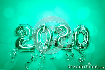 Balloon Bunting for celebration of New Year 2020 Stock Photo