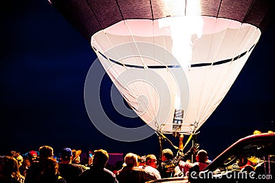 Balloon burner fire at the Albuquerque Balloon Fiesta Evening Glow 2015 Editorial Stock Photo