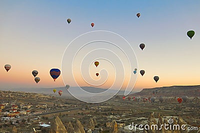 Balloon in Cappadocia TURKEY - NOVEMBER 13 ,2014 Editorial Stock Photo