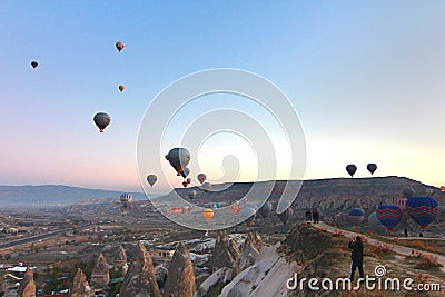 Balloon in Cappadocia TURKEY - NOVEMBER 13 ,2014 Editorial Stock Photo