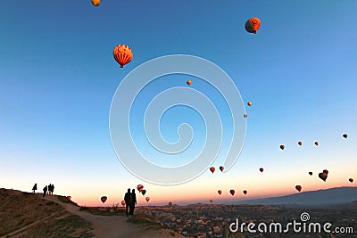 Balloon in Cappadocia TURKEY - NOVEMBER 13 ,2014 Editorial Stock Photo