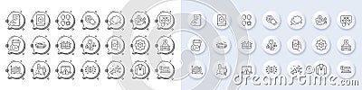 Balloon dart, Fitness and Online accounting line icons. For web app, printing. Line icons. Vector Vector Illustration