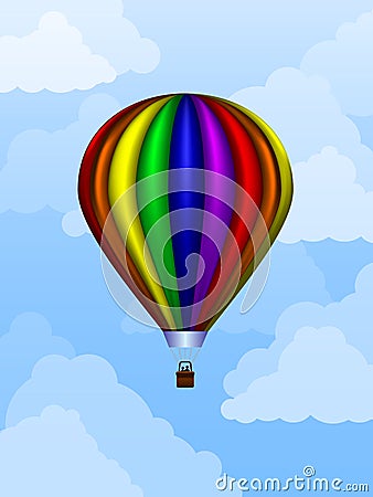 Balloon At Daytime Vector Illustration