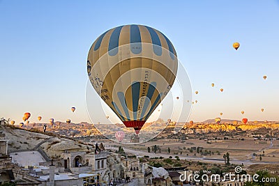 The balloon flight, the great tourist attraction of Cappadocia Editorial Stock Photo