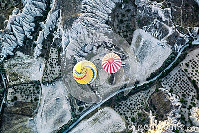 The balloon flight, the great tourist attraction of Cappadocia Editorial Stock Photo