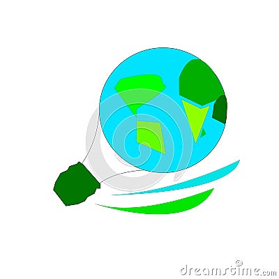 Balloon globe and earth Vector Illustration