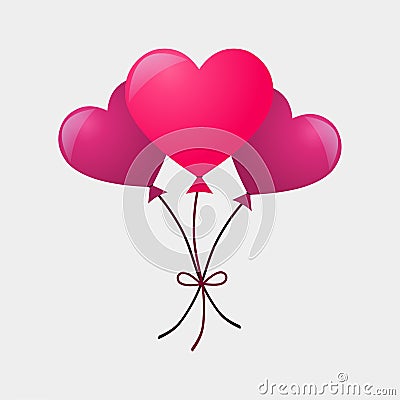 Balloon with heart shape symbol illustration Cartoon Illustration