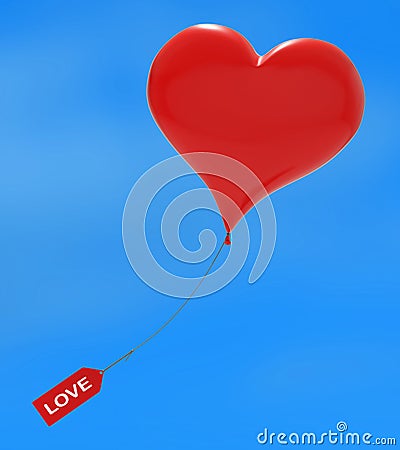 Balloon heart valentine`s day message Stock Photo