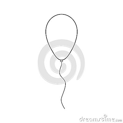 Balloon icon in black flat outline design Vector Illustration