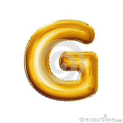 Balloon letter G 3D golden foil realistic alphabet Stock Photo