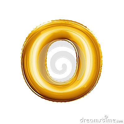 Balloon letter O 3D golden foil realistic alphabet Stock Photo