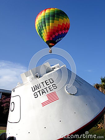 Balloon and NASA Capsule Stock Photo