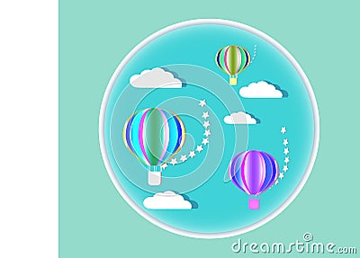 Balloon paper cut design Vector Illustration