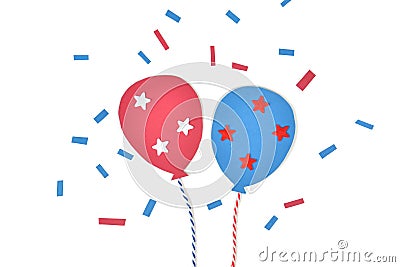 Balloon paper cut on white background Cartoon Illustration