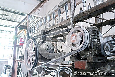 Balloon process industry in the factory. Steel machine Stock Photo