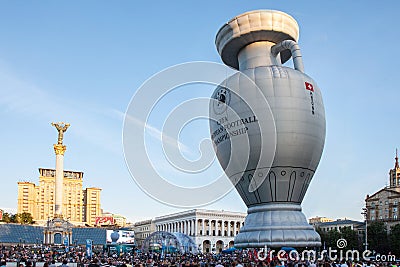 Balloon shape cups European Football Championship Editorial Stock Photo