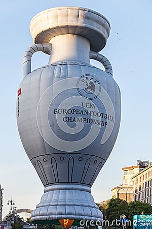 Balloon shape cups European Football Championship Editorial Stock Photo