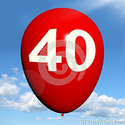 40 Balloon Shows Fortieth Happy Birthday Stock Photo