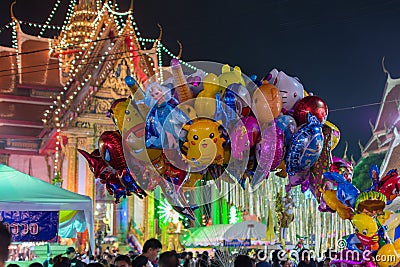 Balloon in a temple festival carnival Editorial Stock Photo