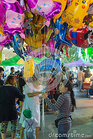 Balloon in a temple festival carnival Editorial Stock Photo