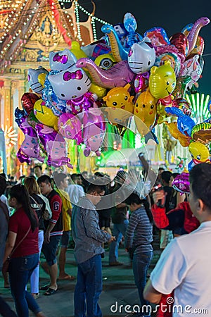 Balloon in a temple festival carnival Editorial Stock Photo