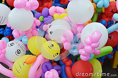 Balloon twisting art children workshop Stock Photo