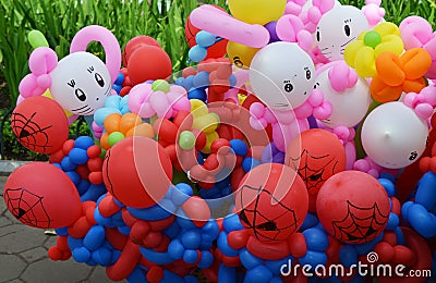 Balloon twisting art children workshop Stock Photo