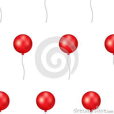 Balloon vector icon isolated on white background. Red gradient balloon icon. Useful for party poster, greeting and wedding card. Cartoon Illustration