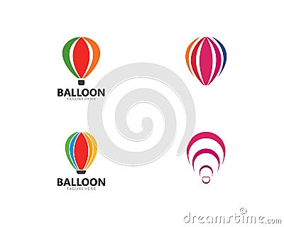 Balloon vector icon template Vector Illustration