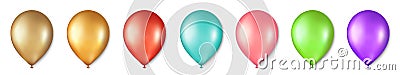 Balloon vector set. Birthday balloons for celebration, party, and wedding. Celebrate decorations. Vector Illustration