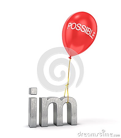 A balloon with the words perhaps tied Stock Photo