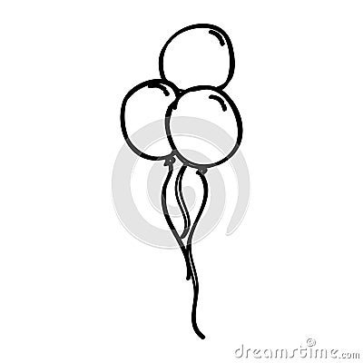 Balloons air party drawing Vector Illustration