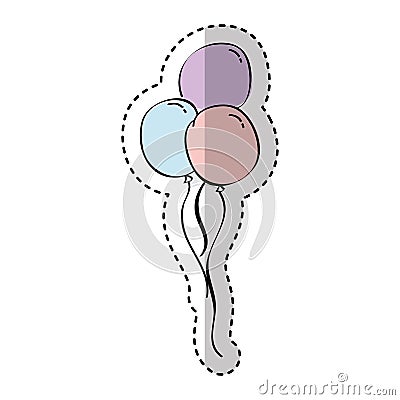 Balloons air party drawing Vector Illustration